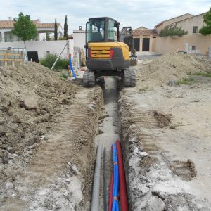 liaison au tout a l'egout + viabilisation gignac la nerthe sud assainissement